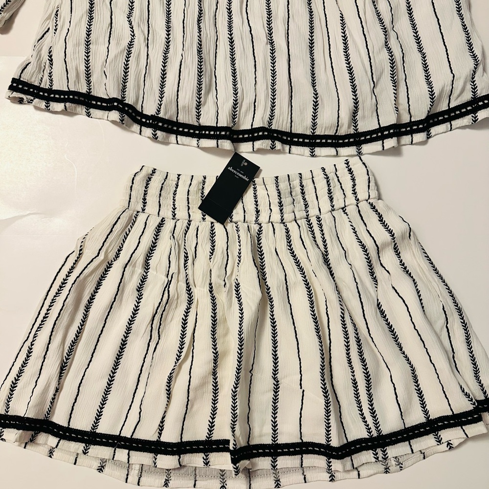 Brand New with tag Black and White Striped Skirt